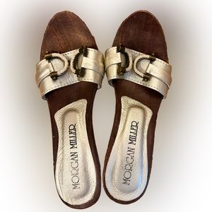 Morgan Miller || Silver & Cork Wedges || Size 7
